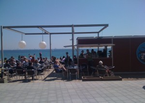 chiringuitos on the beach in barcelona